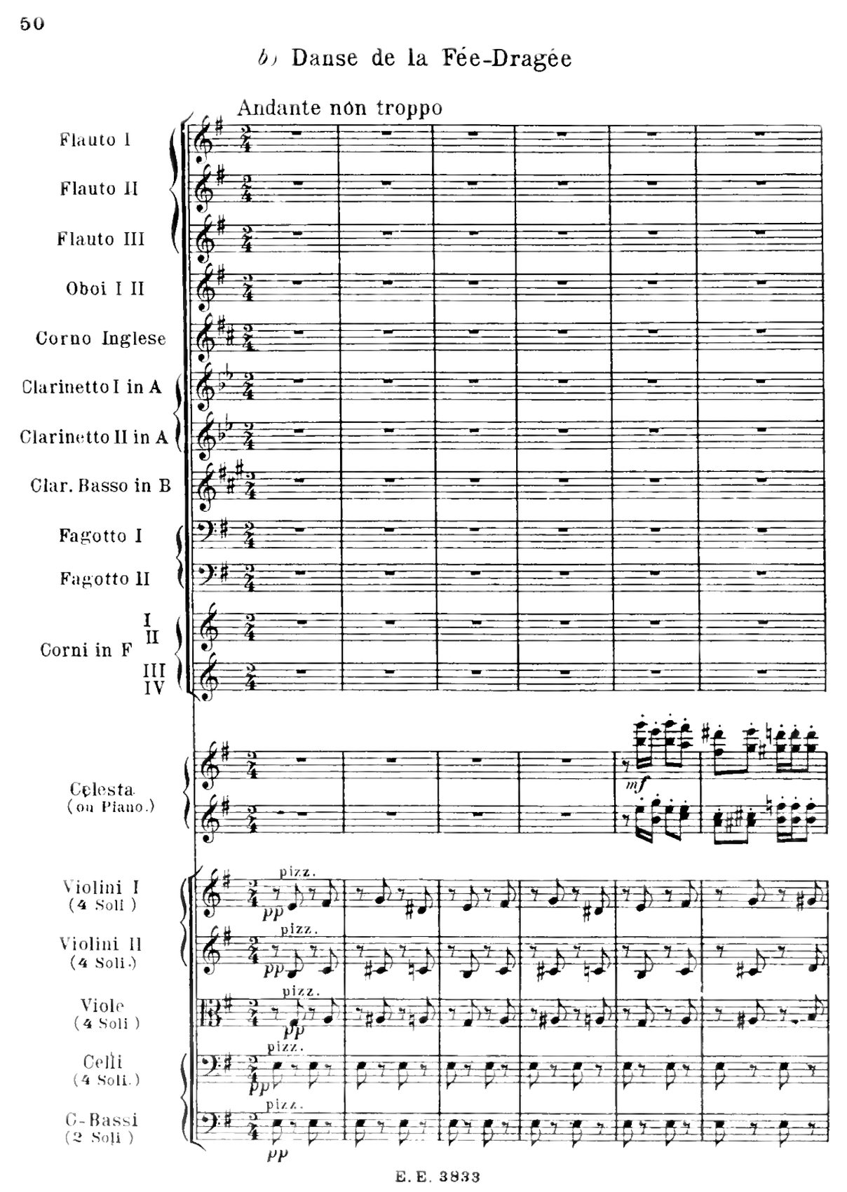 Tchaïkovski, Casse-Noisette, « Danse de la Fée Dragée », conducteur